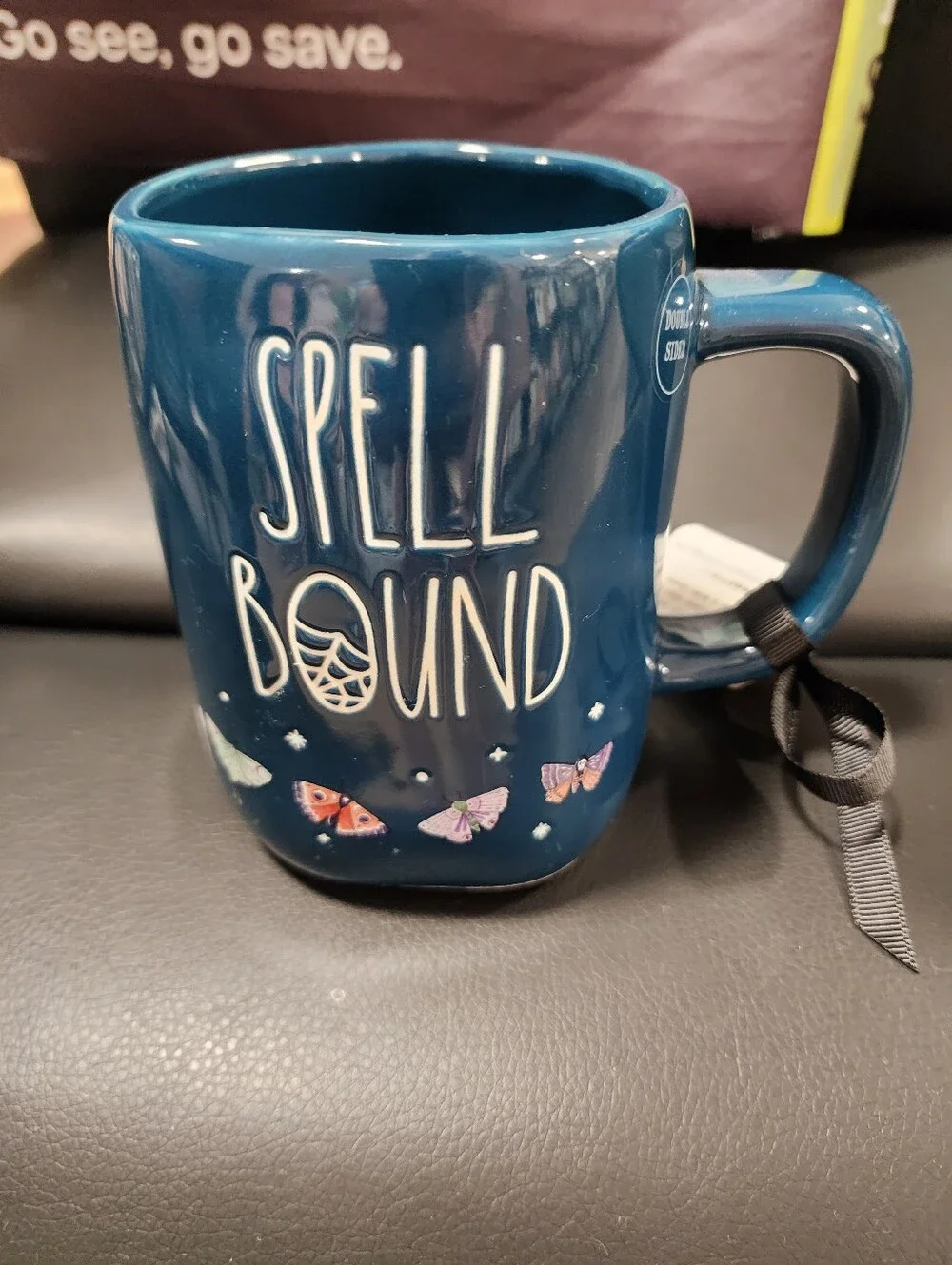 Rae Dunn Spell Bound Blue Ceramic Mug With Butterflies